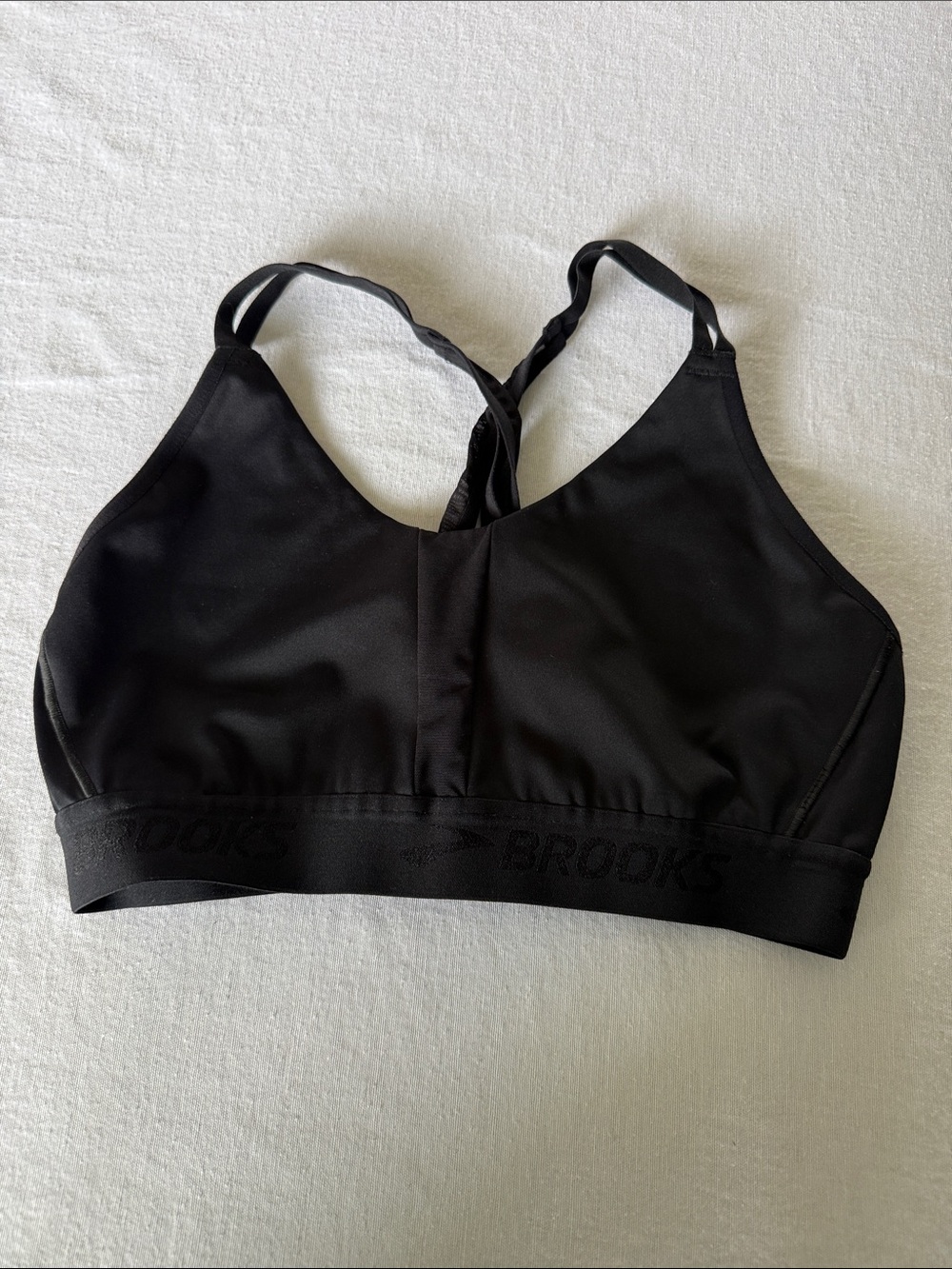 Brooks Size L Black Women's Strappy Low-Profile plunge 2.0 Sports Bra